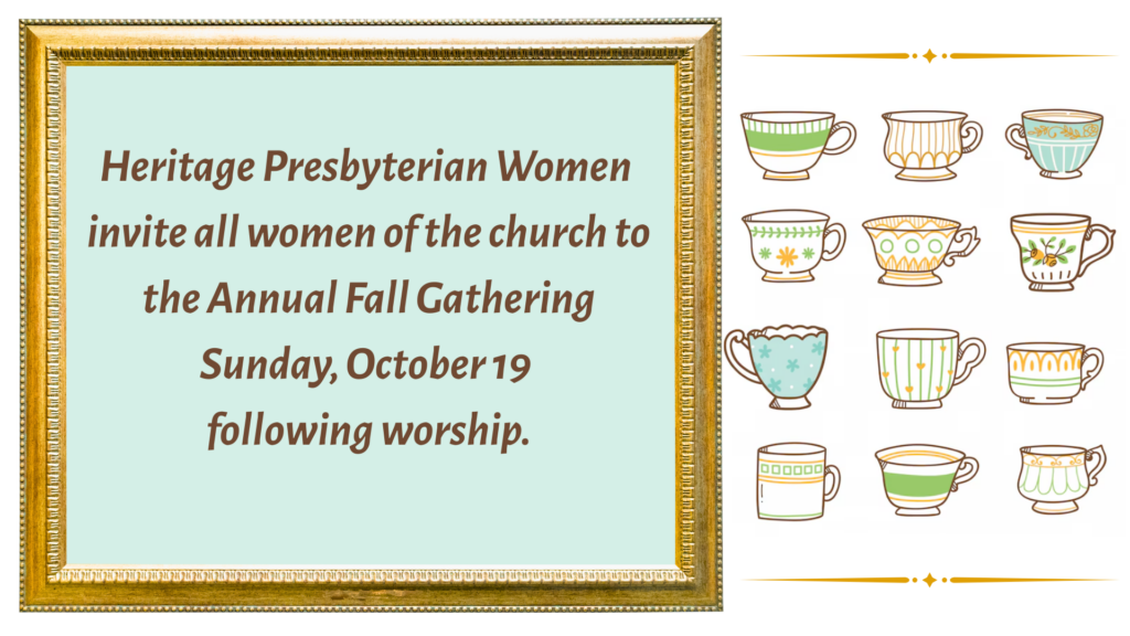 Heritage Presbyterian Women Fall Gathering @ Room 1