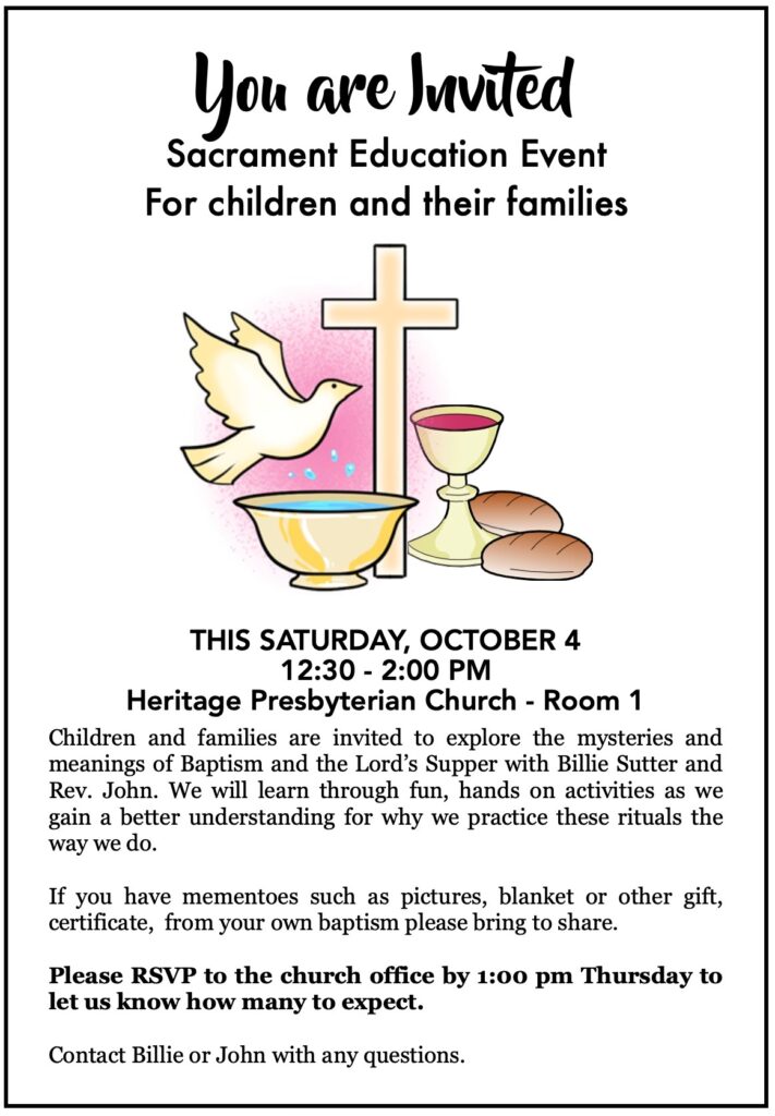 Sacrament Education Event